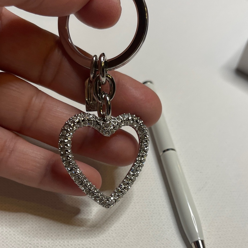 Coach Silver Heart Keychain and White Coach Pen Set - Picture 7 of 8